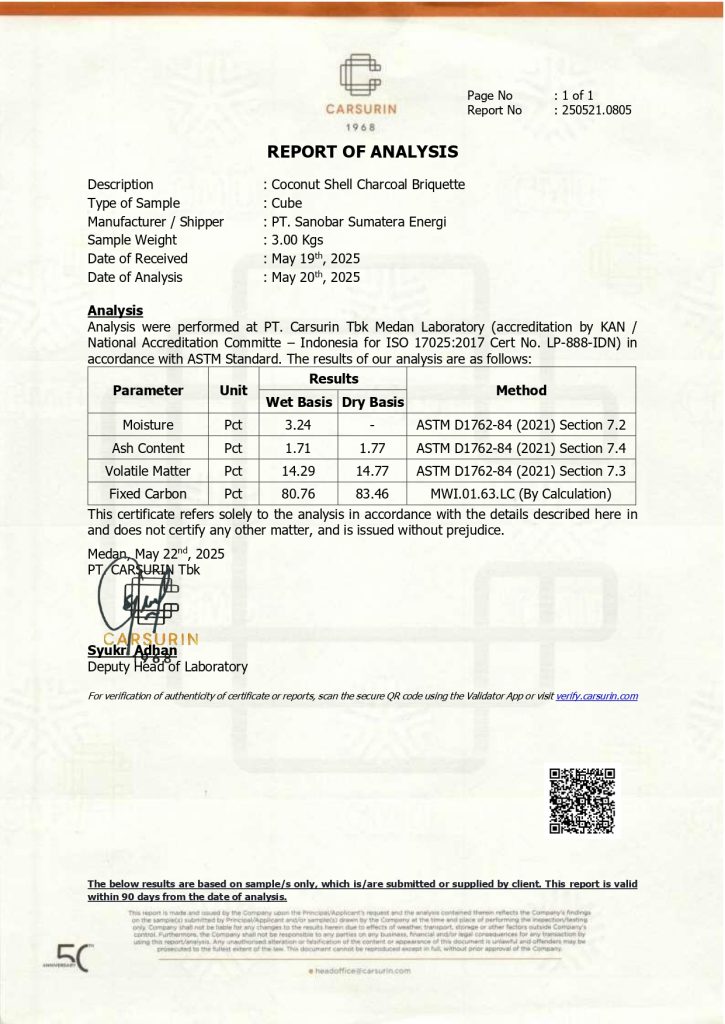 Sumatera Briquette Charcoal